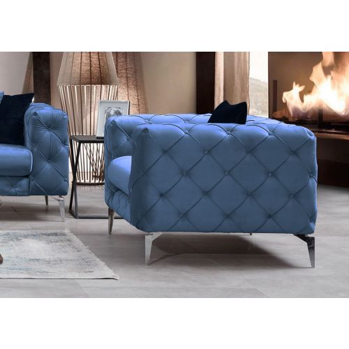 Atelier Del Sofa Fotelja wing COMO plava, Como - Blue slika 2