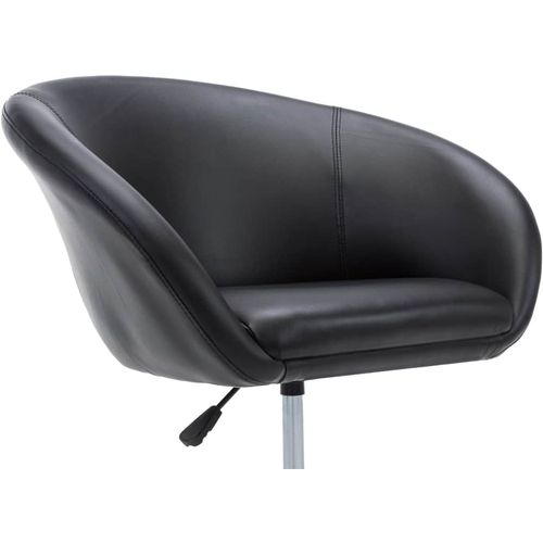 Okretna blagovaonska stolica od umjetne kože crna slika 7