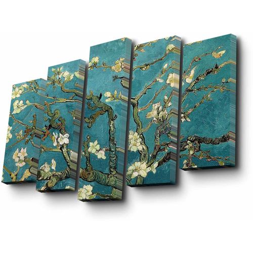 5PUC-012 Multicolor Decorative Canvas Painting (5 Pieces) slika 3