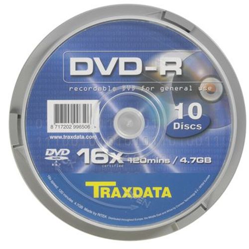 TRAXDATA OPTIČKI MEDIJ DVD-R 16X CAKE 10 slika 1