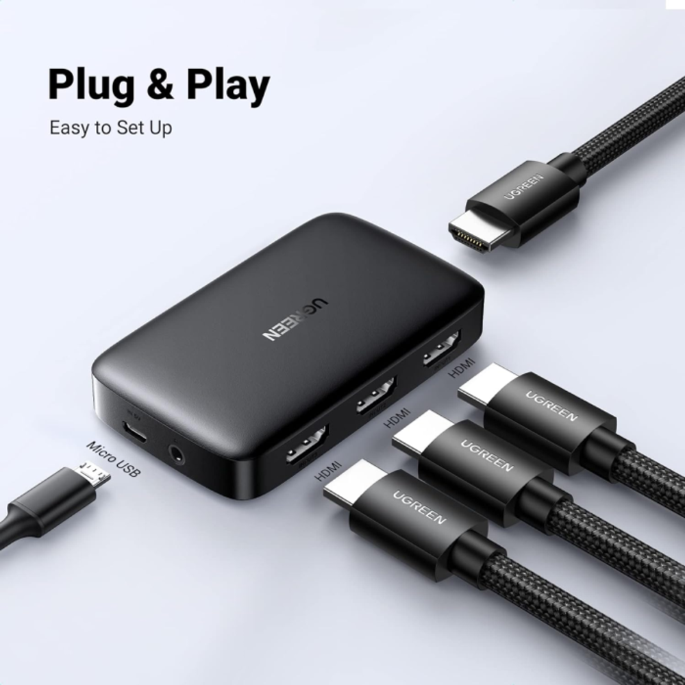 Ugreen HDMI stikalo 3x1 4K@30Hz slika 2