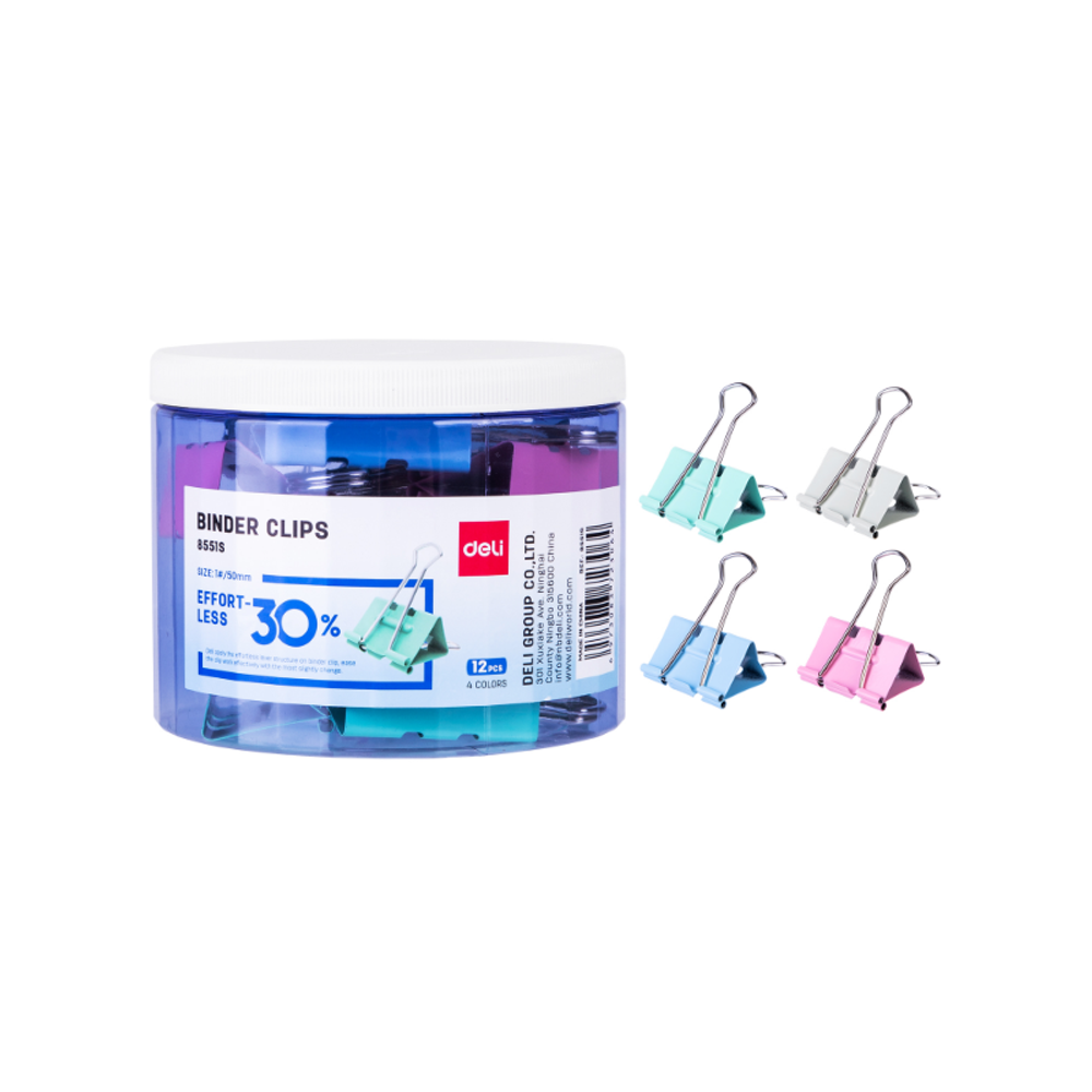 Deli štipaljke za papir 50x0,4mm u boji 1/12 E8551S slika 1
