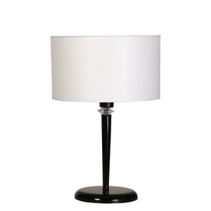 Maya Siyah Masa Lambası Beyaz Abajurlu White Table Lamp