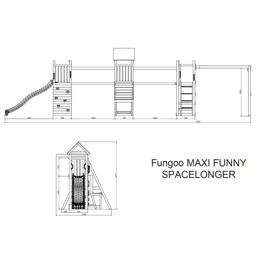Fungoo set SPACE LONGER - Drveno dječije igralište slika 7