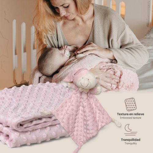 InterBaby set dekica Bubble i tješlica Bear Dark Pink slika 6