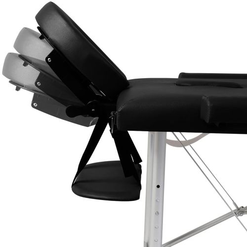 Crni sklopivi masažni trodijelni stol s aluminijskim okvirom slika 42