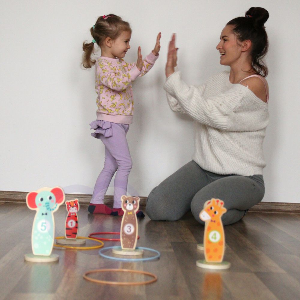 Tooky toy drvena arkadna igra baci u metu životinje 15 kom. slika 3