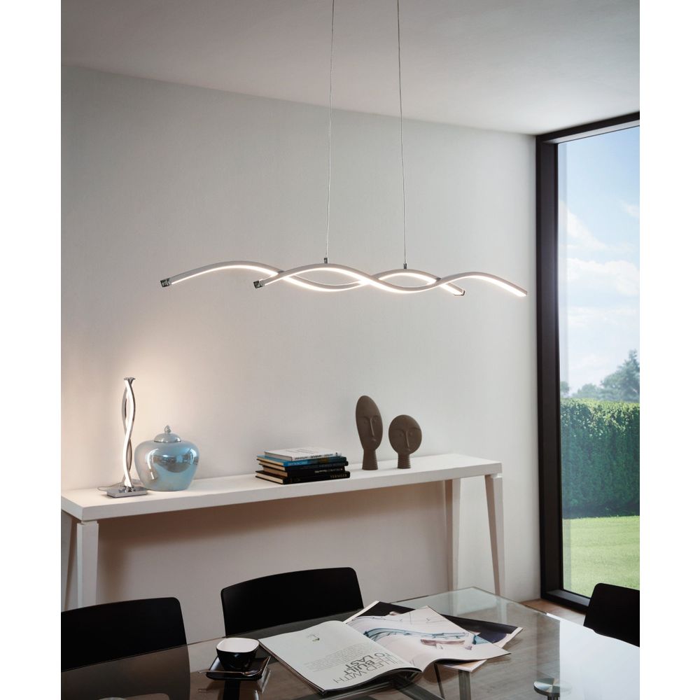 Eglo Lasana 2 Visilica sa LED Osvjetljenjem - 2x14W, D 1200mm, Aluminij/Krom-Bijela slika 8