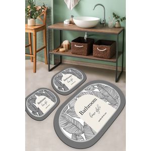 Earth Surface Multicolor Bathmat Set (3 Pieces)