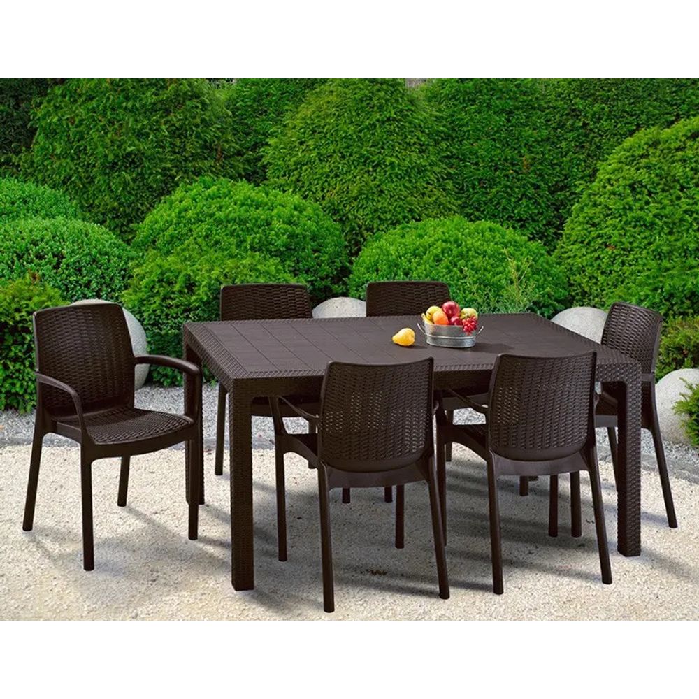 Keter vrtni sto MELODY, smeđi, 161 x 95 x 75 cm slika 4