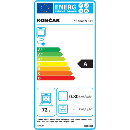 Končar štednjak SE 6040 V.BR1 slika 2