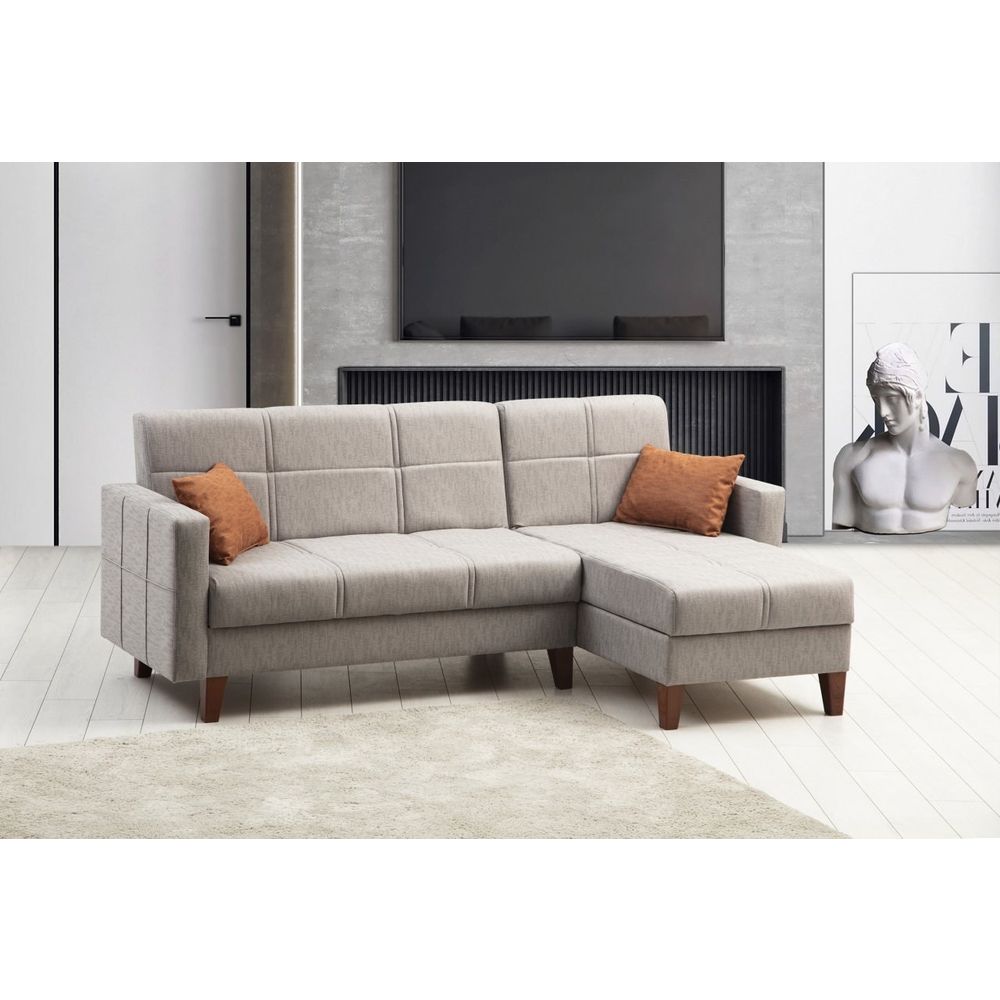 Polya - Svijetlosiva Ugaona Sofa na Razvlačenje slika 2