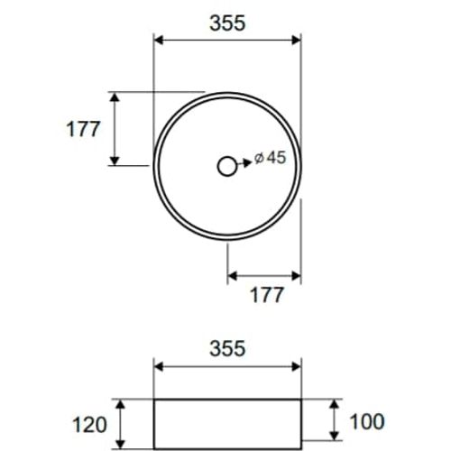 Umivaonik LT 3134-M mat crni slika 2