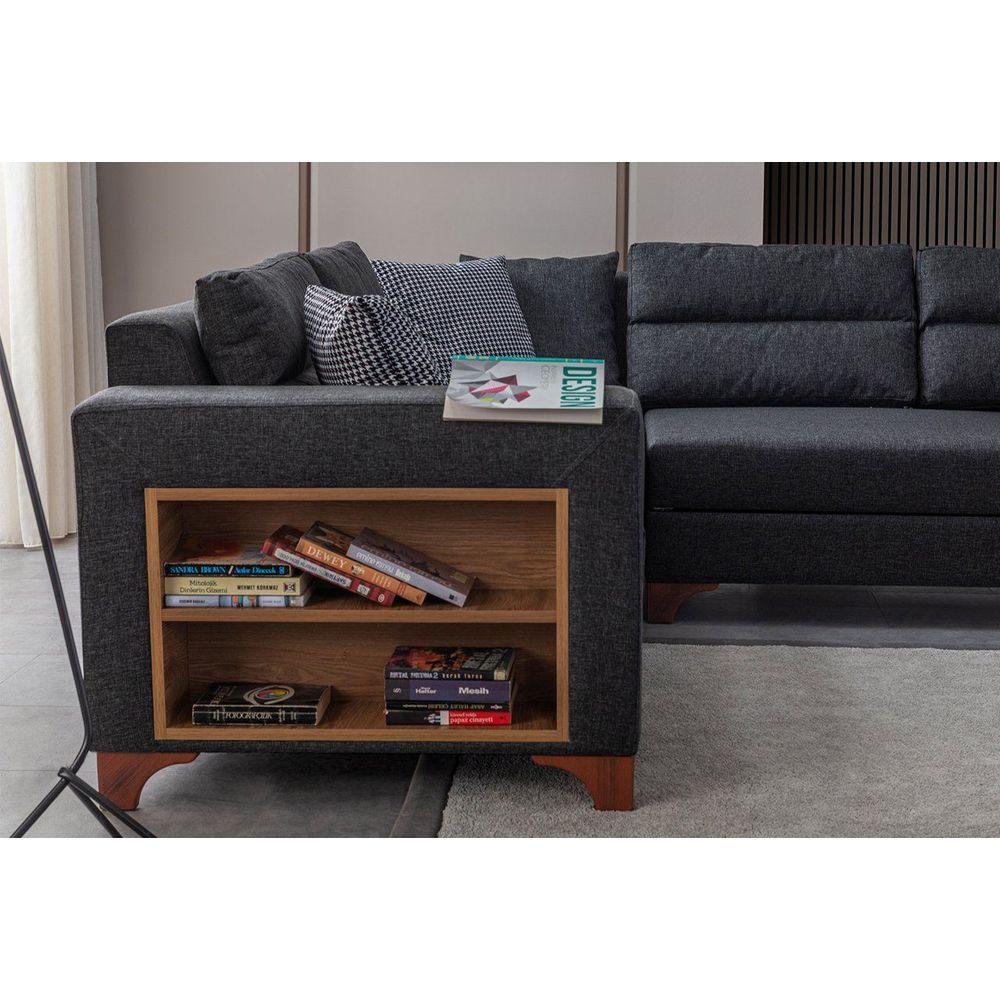 Ugaona Sofa Tloft lijevi - boja: antracit slika 6