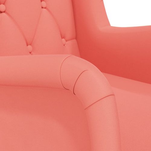 Fotelja s nogama za ljuljanje od kaučukovca ružičasta baršun slika 14