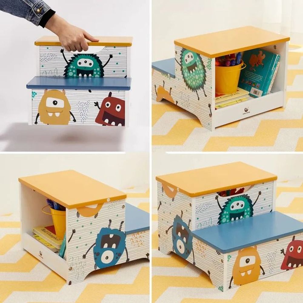 Kinder Home Drvena multifunkcionalna Stepenik stolčica Monster slika 7