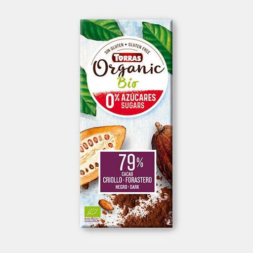 Torras Tamna Čokolada Eko 79% Kakao - Bez Šećera i bez glutena 100 g slika 1