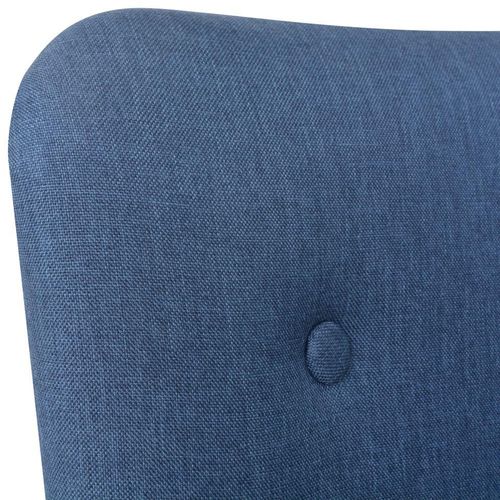 Fotelja s osloncem za noge od tkanine plava slika 7