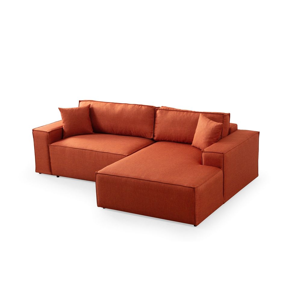 Pırlo Kutni Sofa na Razvlačenje - Narandžasti slika 5