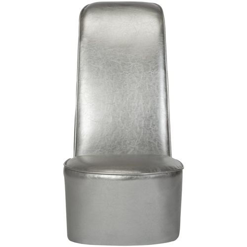 Stolica u obliku visoke pete od umjetne kože srebrna slika 27