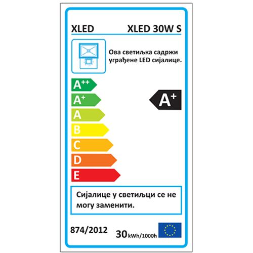 XLED 30W LED reflektor sa PIR senzorom,6500K,2400Lm,AC220-240V slika 3