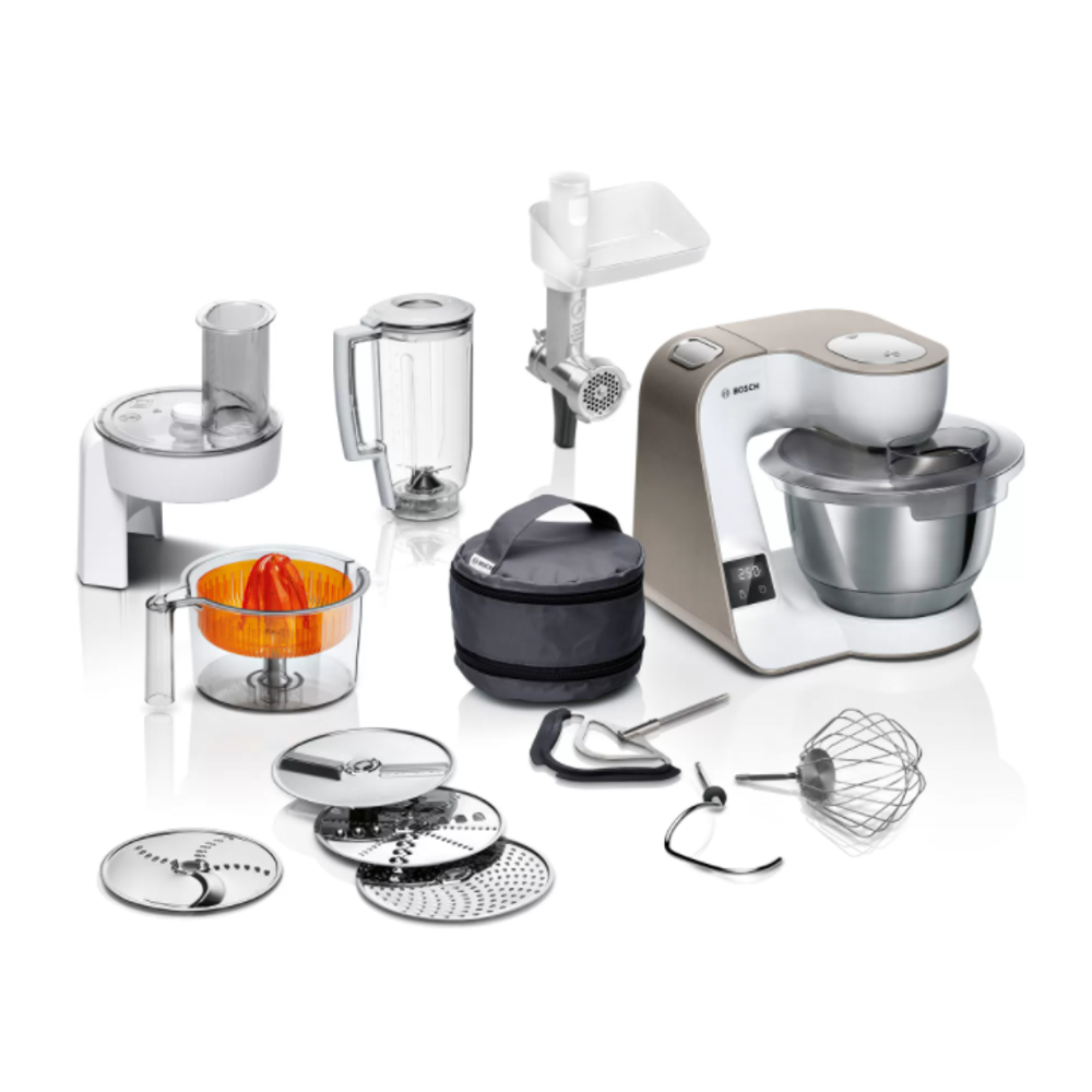 BOSCH kuhinjski aparat MUM 5 BIJELA-ŠAMPANJAC, 1000W,3.9L, 7 Brzina, Integrisana vaga, SL slika 2