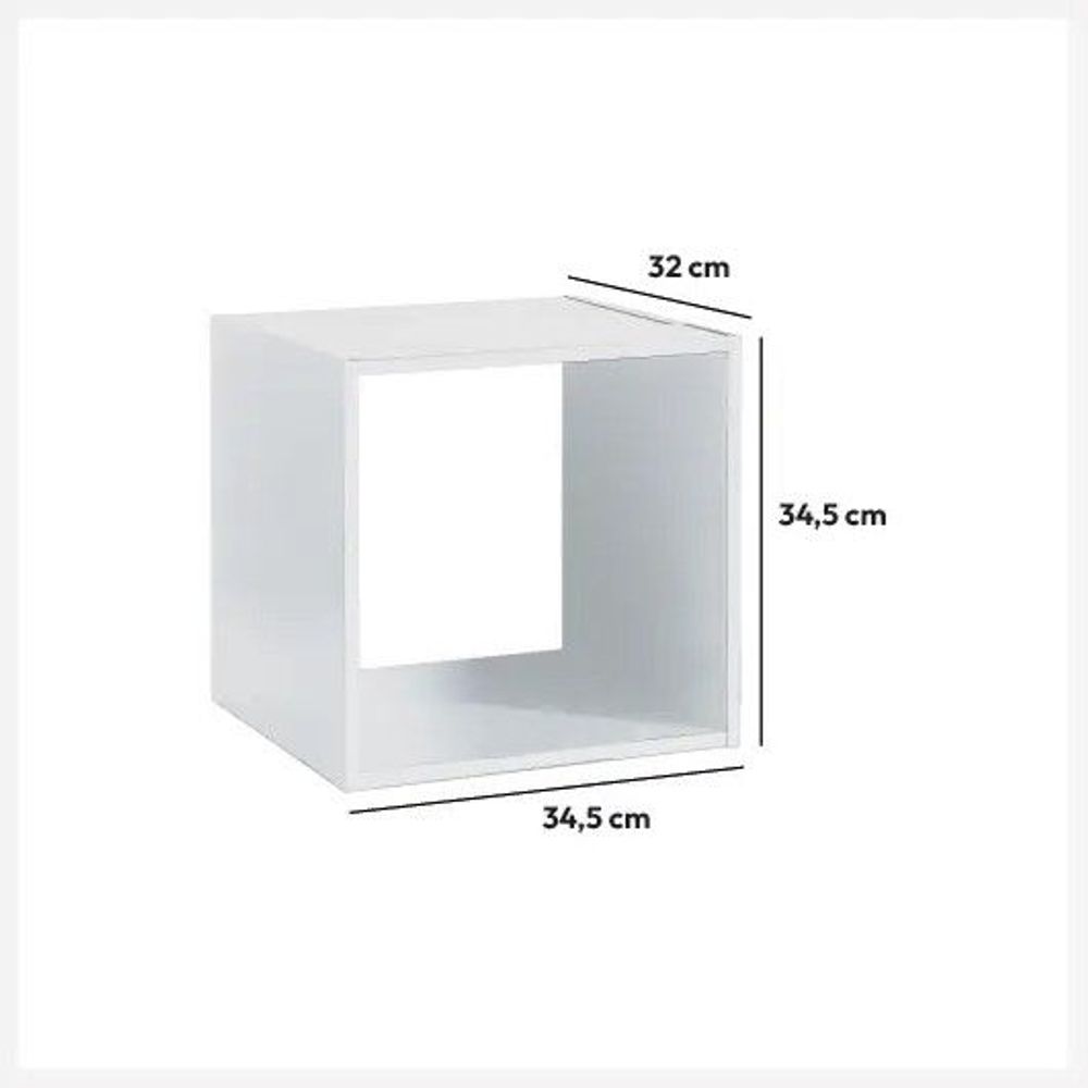 Five polica 1 otvor 34.5x32x34.5cm furnir bijela slika 2