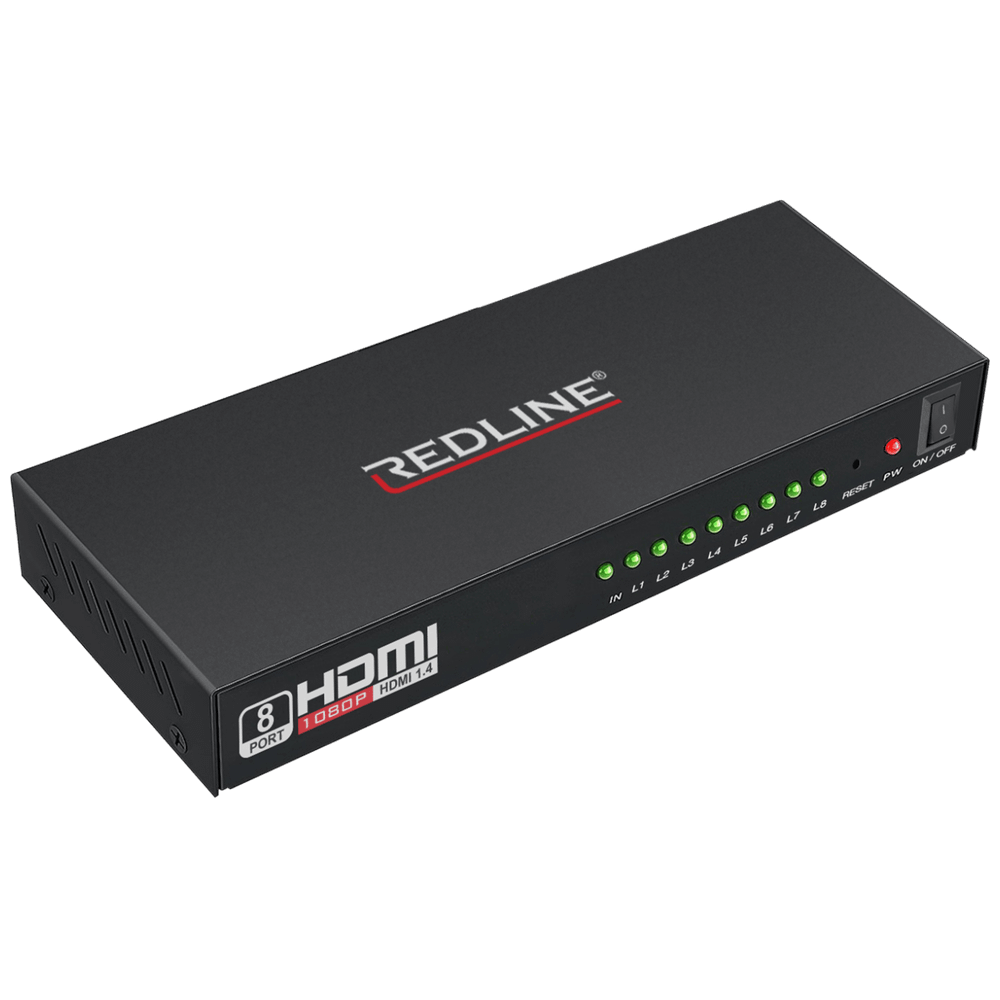 REDLINE HDMI razdjelnik, 1 ulaz - 8 izlaza - HS-8000 slika 1