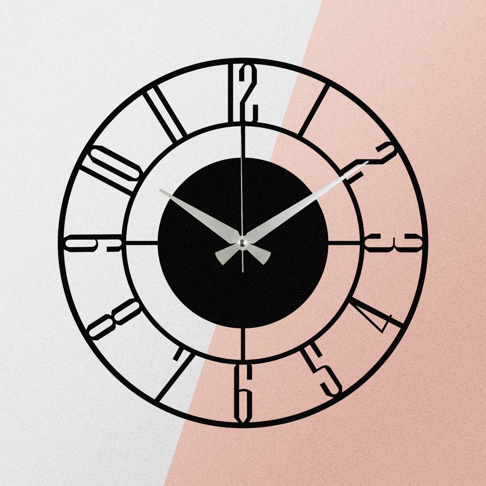 Zidni sat Enzoclock - S011, metalni, crni slika 5