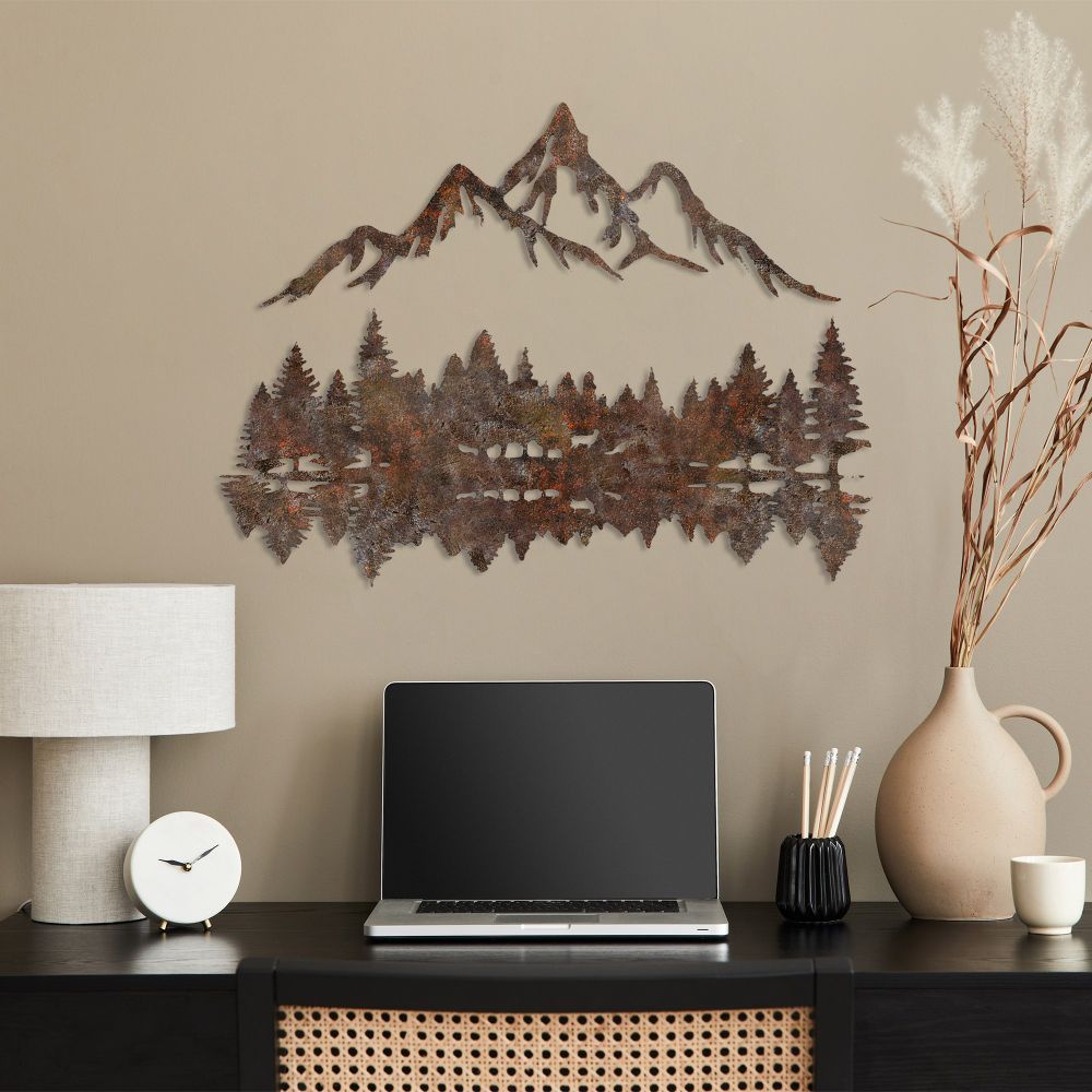 Decorative metal wall accessory Rusty Landscape 2, colour: antiquation slika 2