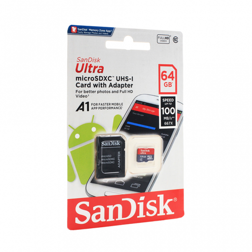 Mem. Kartica SanDisk SDHC 64GB Ultra Micro 100MB/s Class 10 sa adapterom CN slika 1