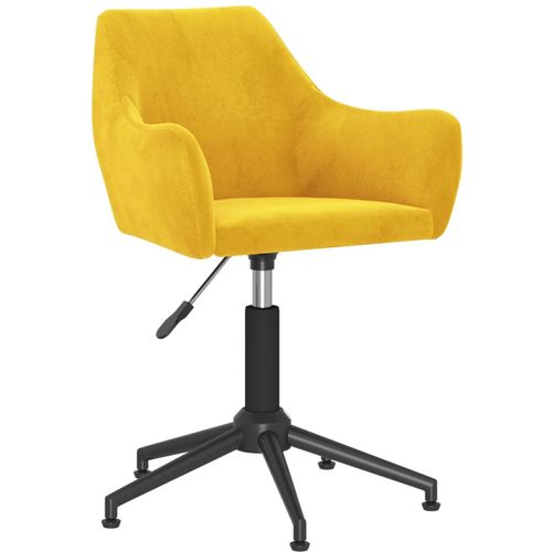 Okretna uredska stolica boja senfa baršunasta slika 1