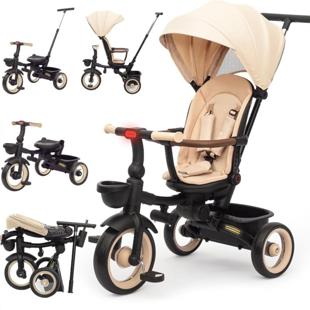Kidilo Sklopivi tricikl sa rotirajućim sjedištem 3123, Beige slika 1