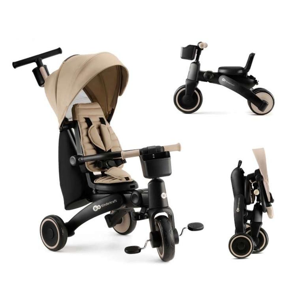 Kinderkraft Sklopivi rotirajući tricikl 5U1 Jazz 2, Beige slika 1