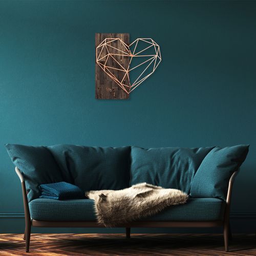 Wallity Drvena zidna dekoracija, Heart - Copper slika 2