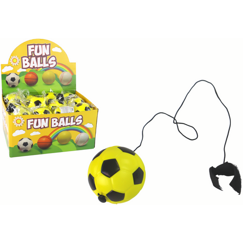 Nogometna lopta s Jojo gumicom za odskakanje, 6 cm, žuta slika 1