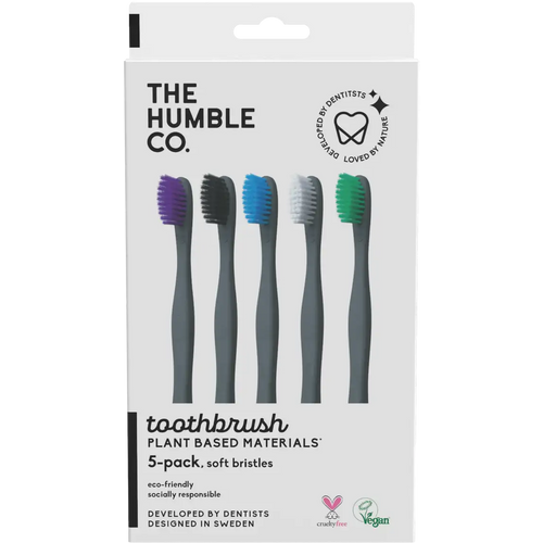 Humble 5 pack plant based 5 colors soft četkica za zube  slika 1
