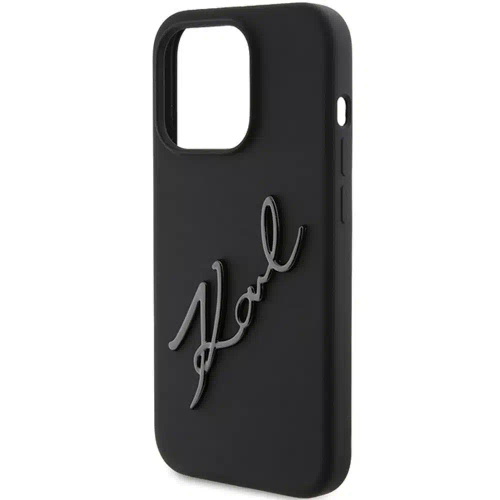 Originalna KARL LAGERFELD Hardcase maskica za iPhone 15 Pro Max (Silikonski Karl Script Logo / crna) slika 5