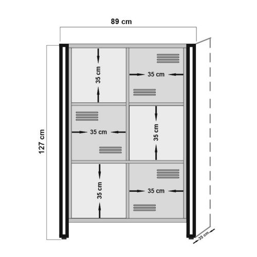 Cosmo Neva Atlantic PineBlack Bookshelf slika 8