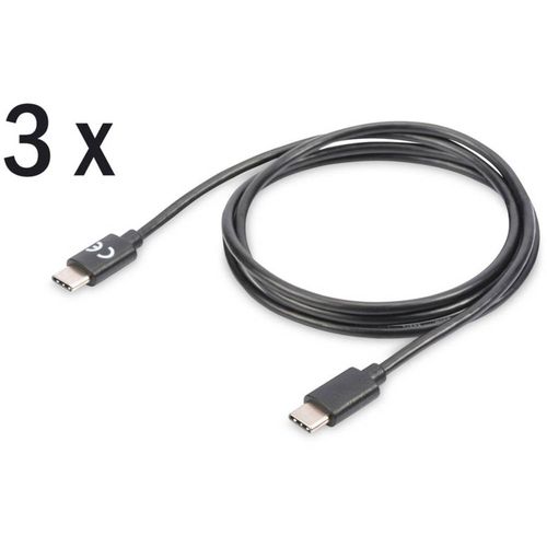 Digitus USB kabel USB 2.0 USB-C® utikač, USB-C® utikač 1.00 m crna sa zaštitom AK-880908-010-S slika 1