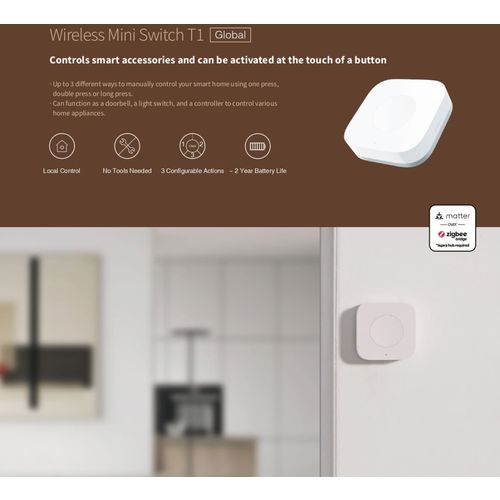 Aqara Wireless Mini Switch T1: Model No: WB-R02D slika 4