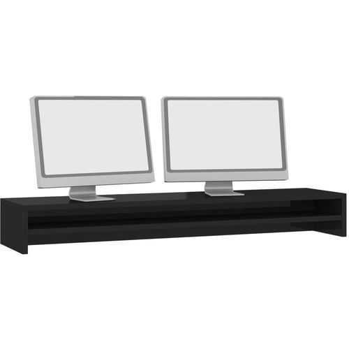 Stalak za monitor visoki sjaj crni 100 x 24 x 13 cm od iverice slika 14