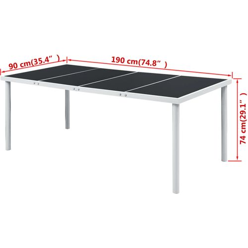 Vrtni stol 190 x 90 x 74 cm crni čelični slika 14