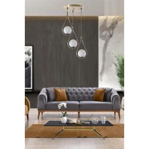 Damla 3 Lü Tepsili Beyaz Camni Eskitme Luster