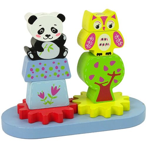 Montessori drveni blokovi panda i sovica slika 2