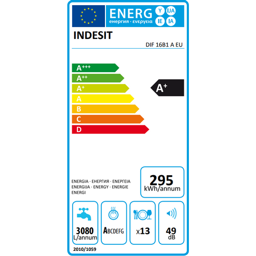 Indesit ugradbena perilica posuđa DIF 16B1 A EU slika 2