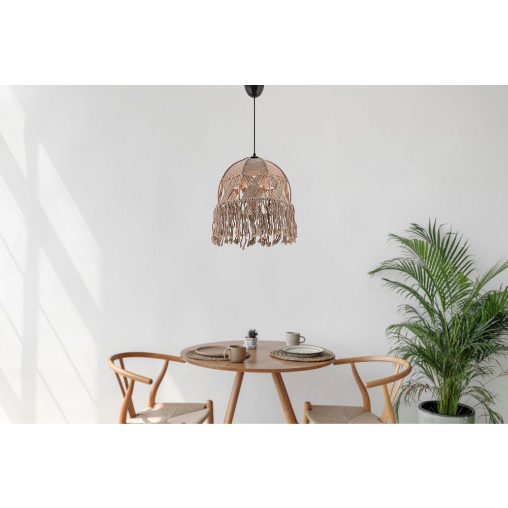 Luster Tona Brown sa Makrame Poklopcem slika 1