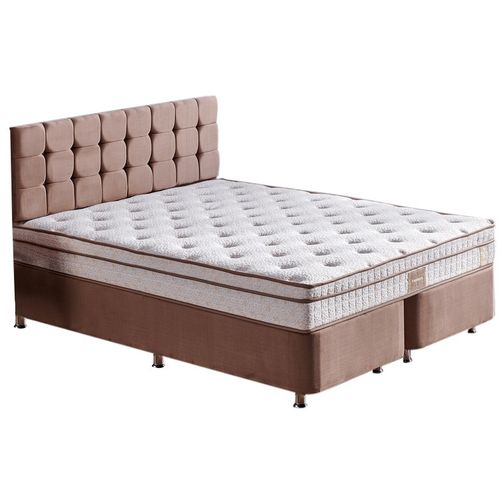 Helen - Light Brown (160 x 200) Light Brown Double Mattress, Base & Headboard slika 10