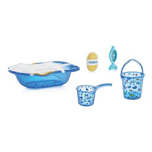 BABYJEM SET ZA KUPANJE 6 DELOVA BLUE (kadica, podloga,termometar, sundjer, bokal, kofica) slika 1