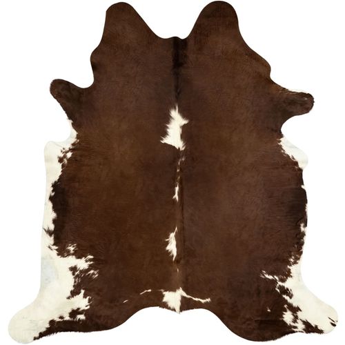 Tepih od prave kravlje kože 150 x 170 cm smeđe-bijeli slika 23
